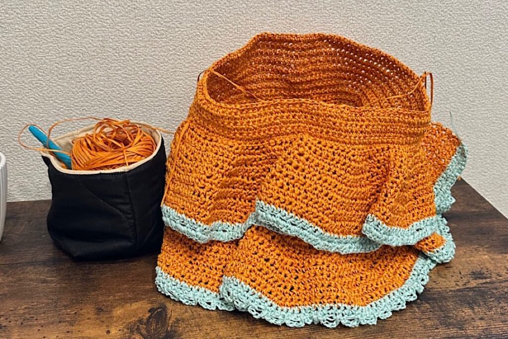 フリルバッグを編んだ感想｜初めてでも作れる かぎ針編みのこま編みバッグ