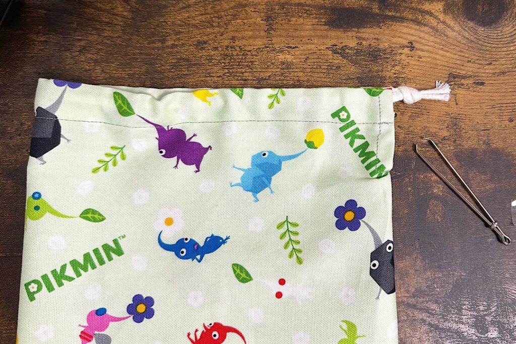 巾着袋の作り方 裏地なし・マチなし・片ひもでかんたん