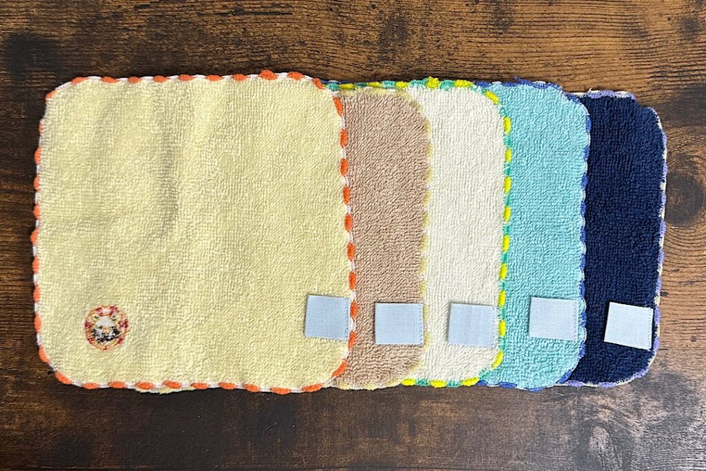 タオルハンカチの名前つけ タグを縫い付ける簡単な方法