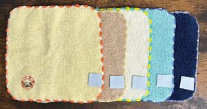 タオルハンカチの名前つけ タグを縫い付ける簡単な方法