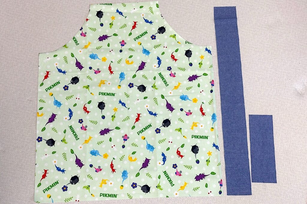 型紙なし 子ども用エプロンの作り方 ゴムタイプで着脱かんたん