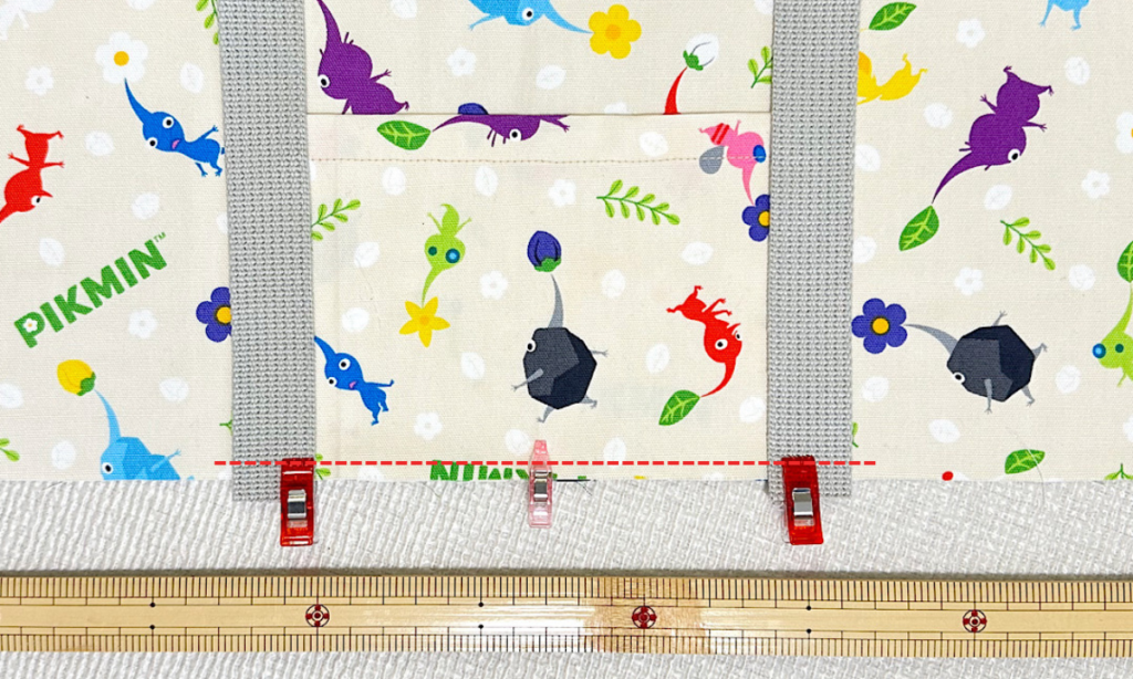 トートバッグのような外ポケット付きレッスンバッグの作り方