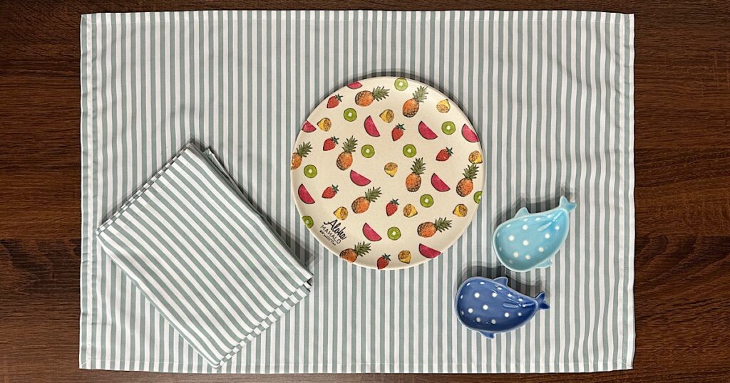 シワになりにくい給食ナフキンの作り方｜裏地なし、額縁仕立て