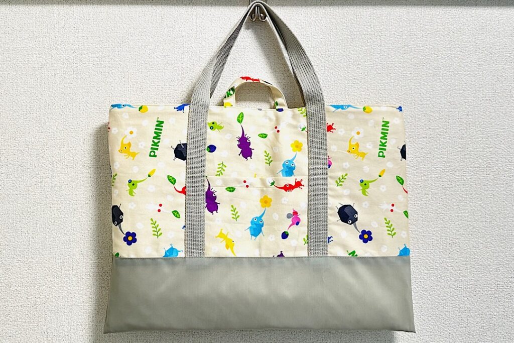 トートバッグのような外ポケット付きレッスンバッグの作り方