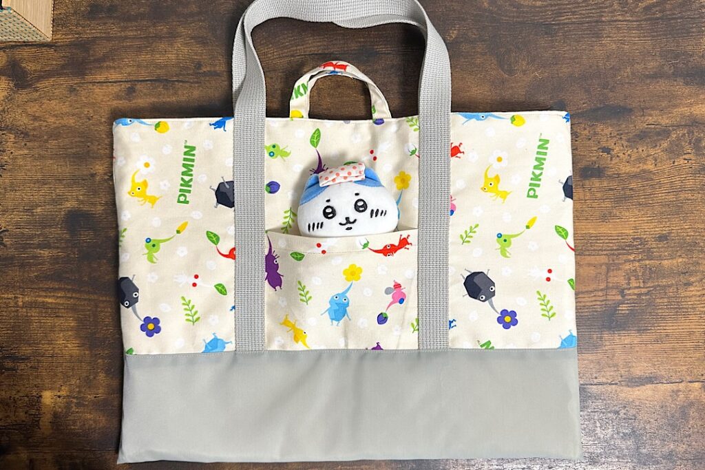 トートバッグのような外ポケット付きレッスンバッグの作り方