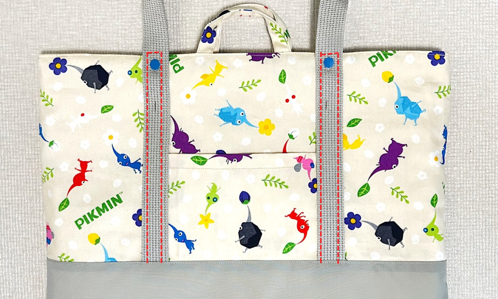 トートバッグのような外ポケット付きレッスンバッグの作り方